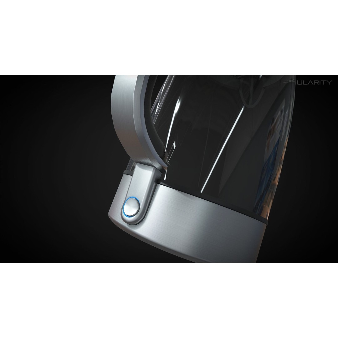 Kettle 3D Model – Low Poly Electric Water Boiler, FBX - View 8