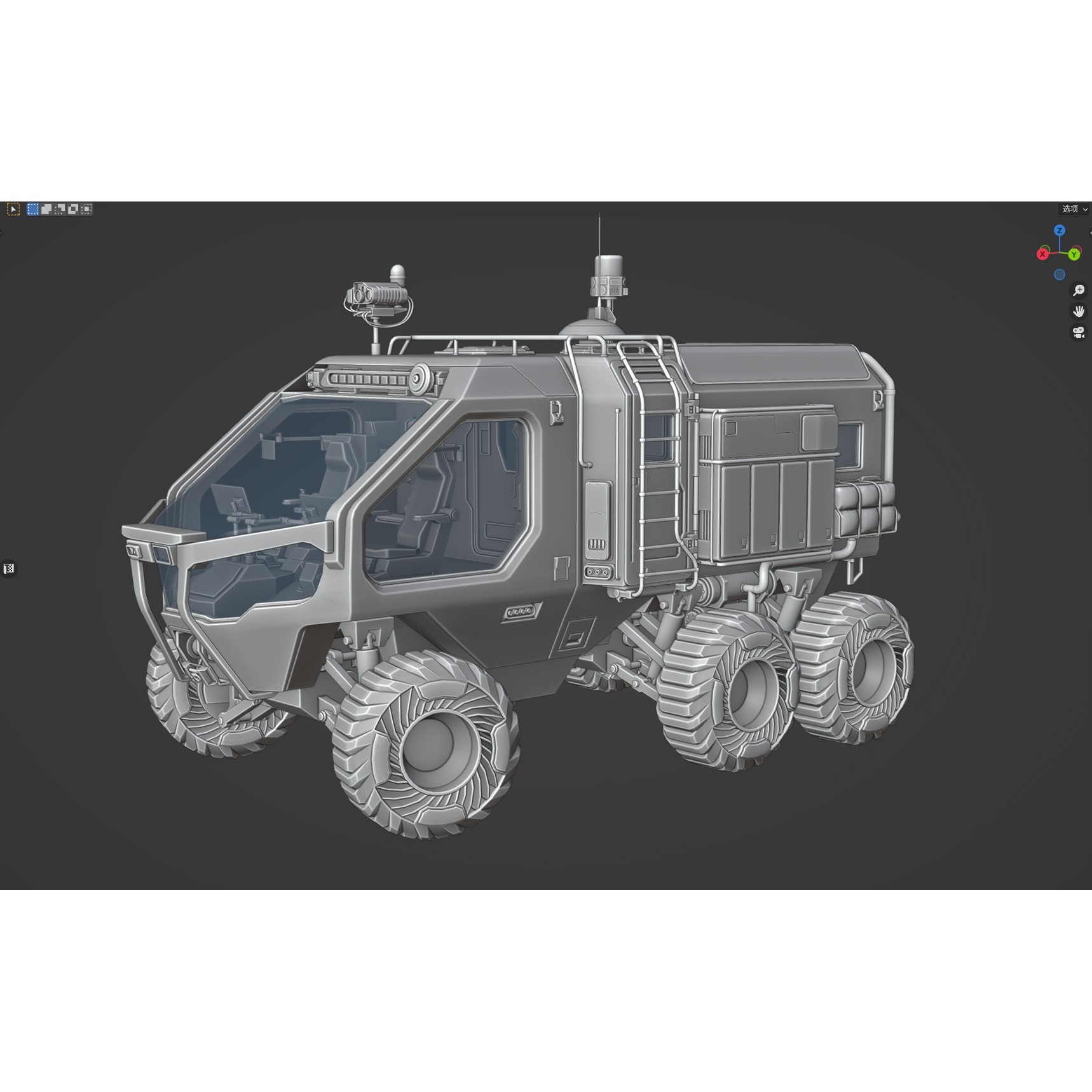 Midgard Expedition Vehicle - Low-Poly Game-Ready 3D Model - View 23