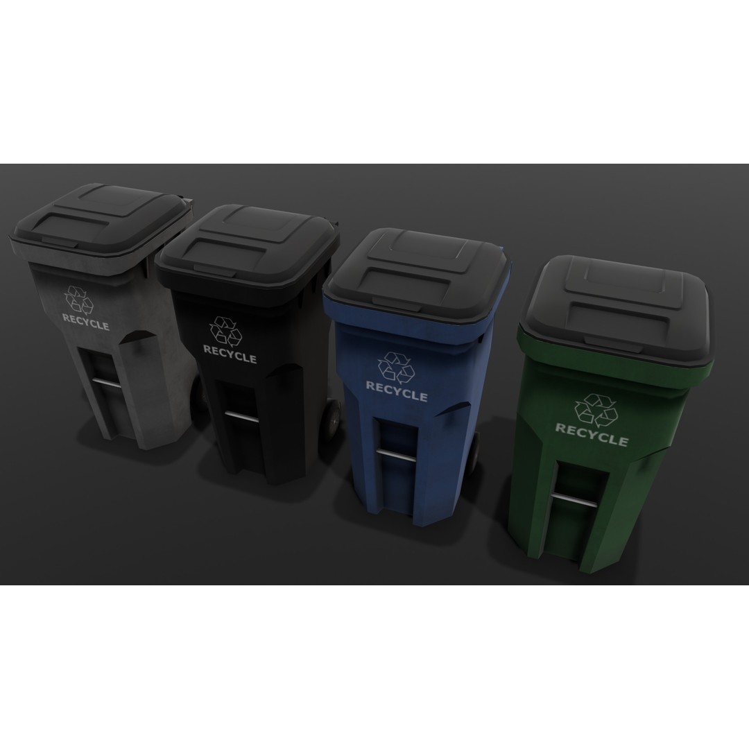 Dust Bin 3D Model – Low Poly PBR Asset for Archviz and Games