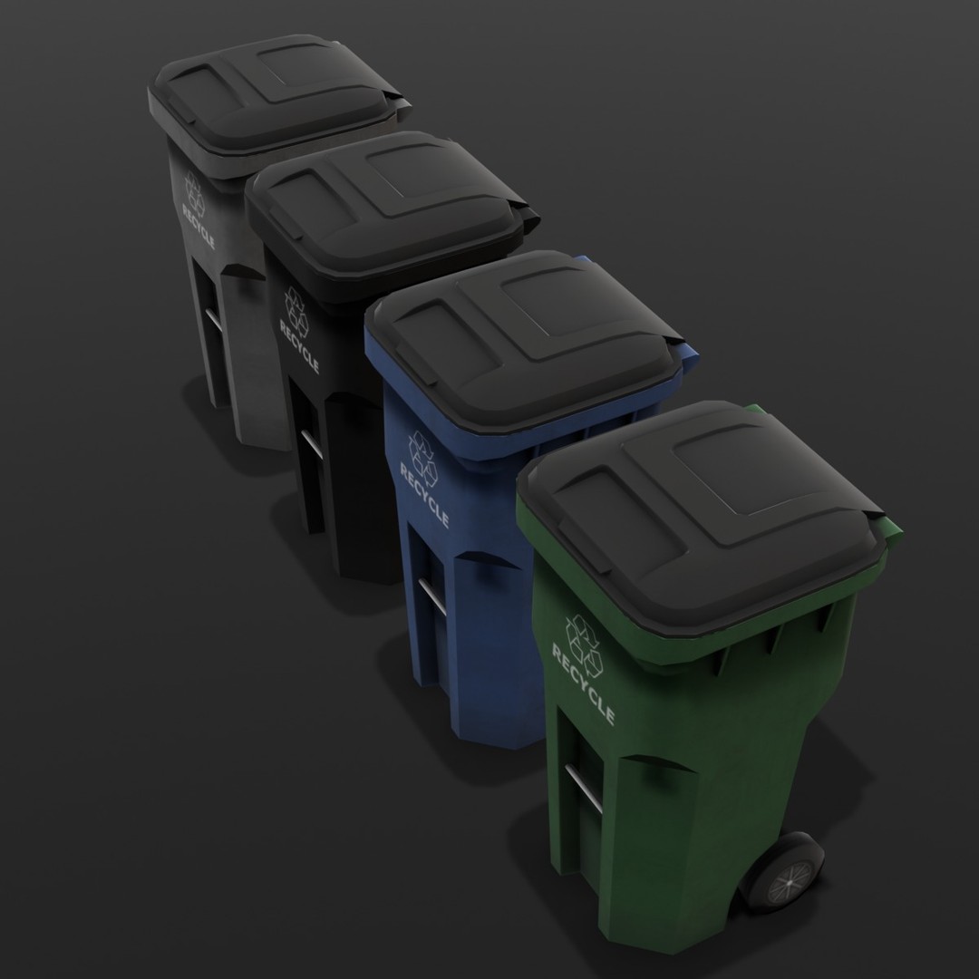 Dust Bin 3D Model – Low Poly PBR Asset for Archviz and Games - View 11