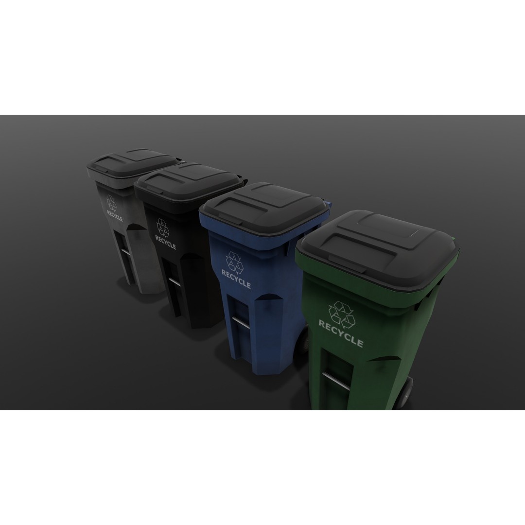 Dust Bin 3D Model – Low Poly PBR Asset for Archviz and Games - View 13