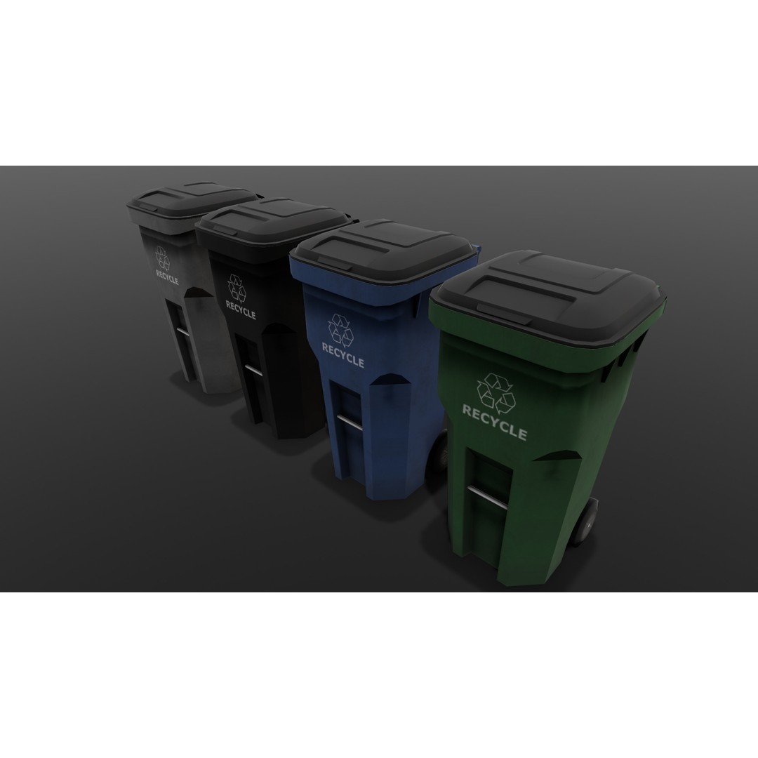 Dust Bin 3D Model – Low Poly PBR Asset for Archviz and Games - View 17