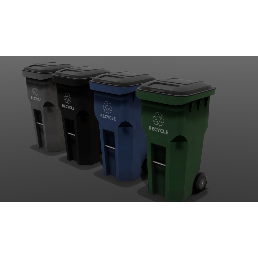 Dust Bin 3D Model – Low Poly PBR Asset for Archviz and Games - View 18
