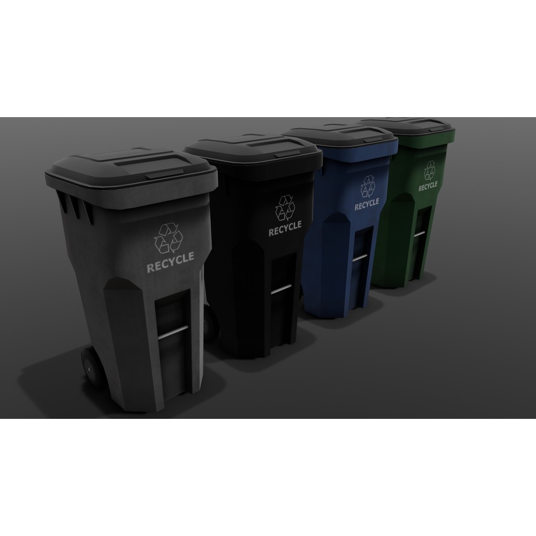 Dust Bin 3D Model – Low Poly PBR Asset for Archviz and Games - View 20