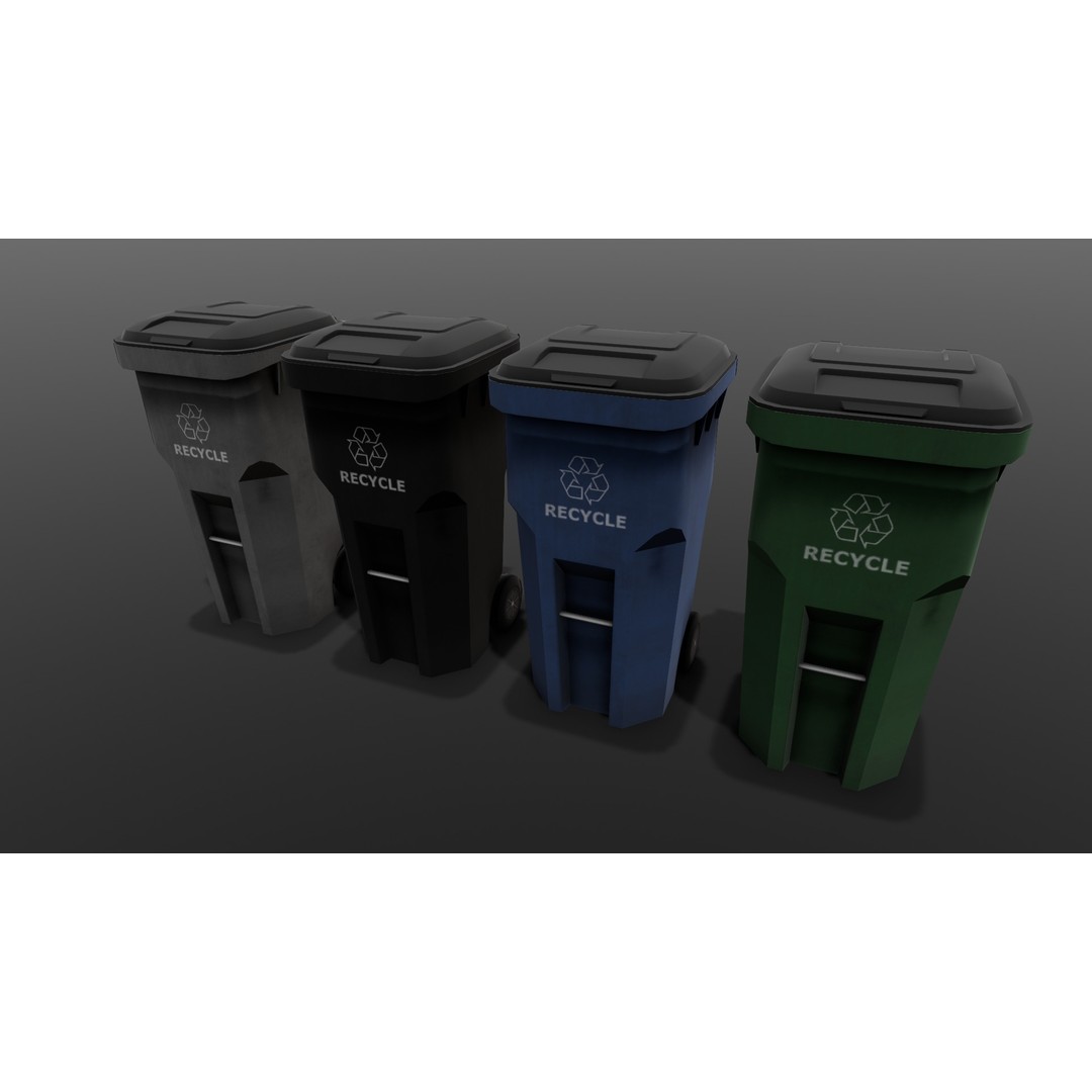 Dust Bin 3D Model – Low Poly PBR Asset for Archviz and Games - View 3