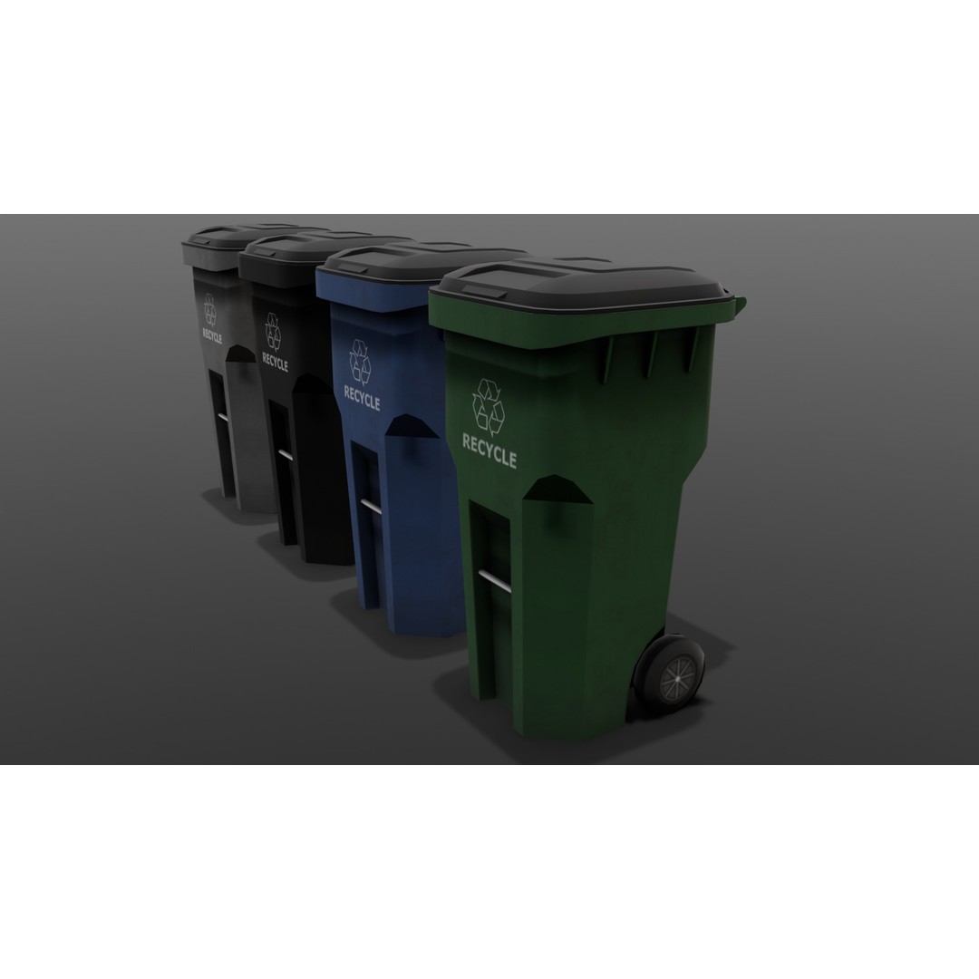 Dust Bin 3D Model – Low Poly PBR Asset for Archviz and Games - View 5