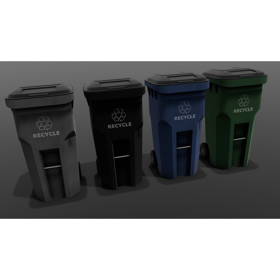 Dust Bin 3D Model – Low Poly PBR Asset for Archviz and Games - View 6