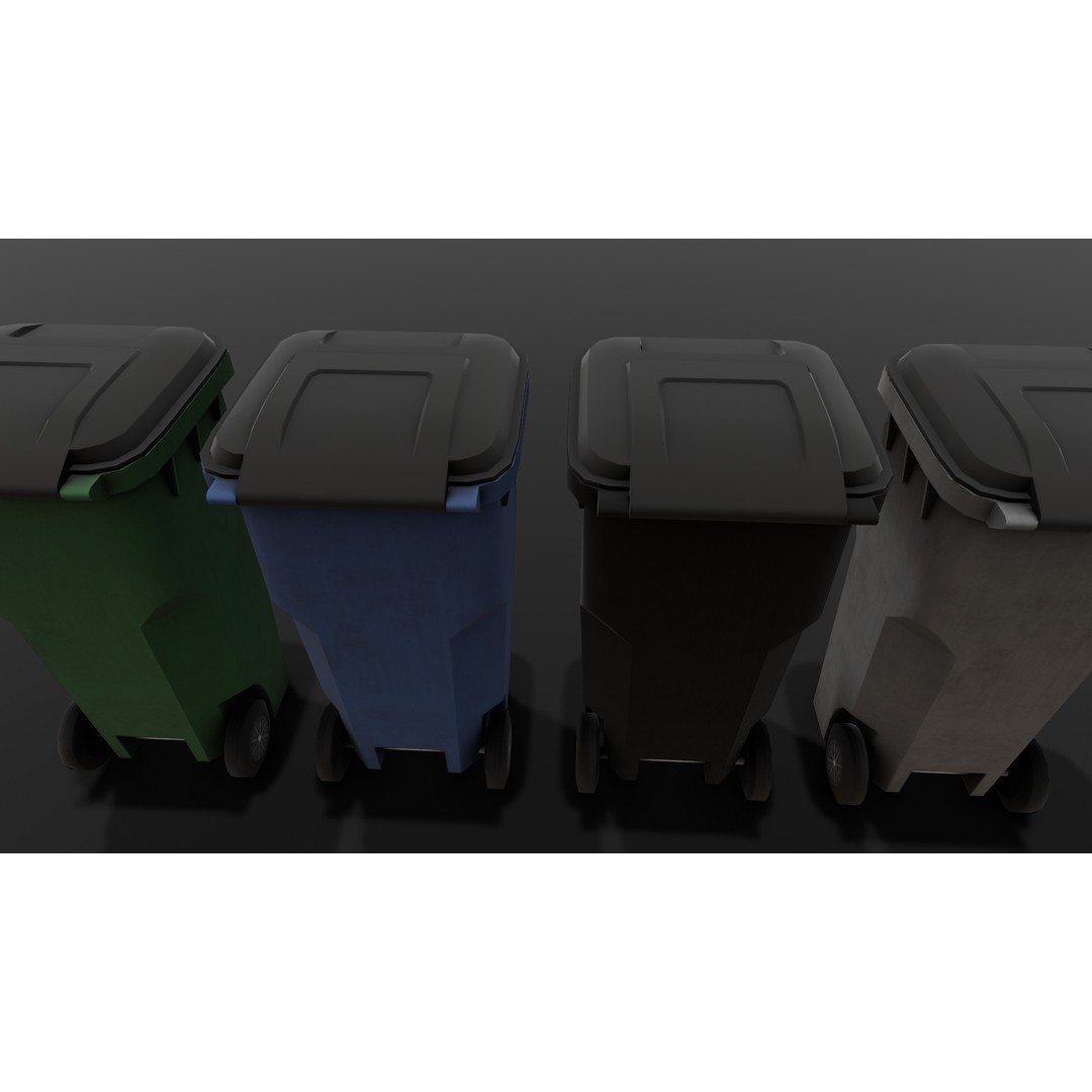 Dust Bin 3D Model – Low Poly PBR Asset for Archviz and Games - View 7