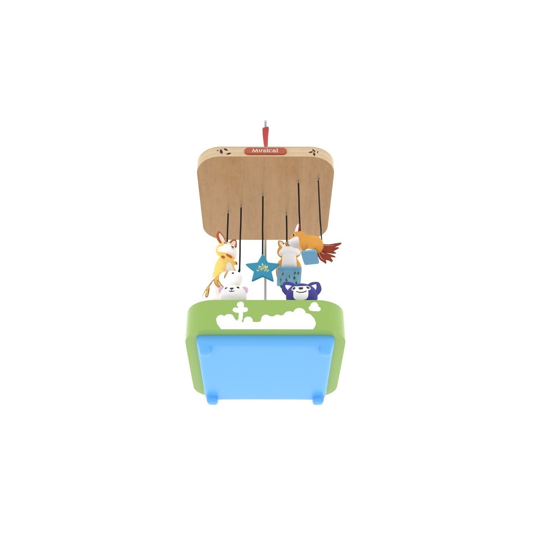Musical Mobile 3D Model – Low Poly Cute Animal Characters, FBX - View 6