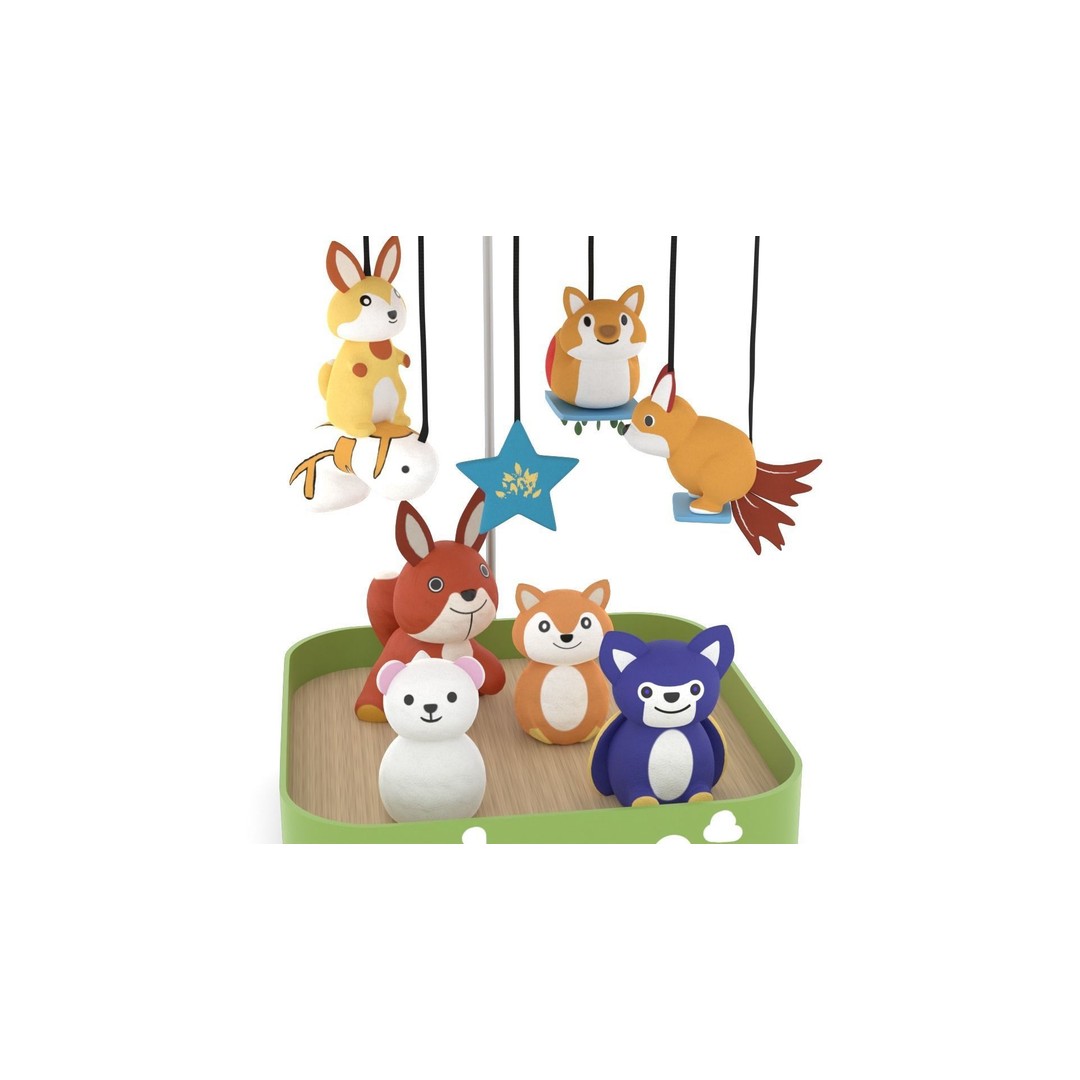 Musical Mobile 3D Model – Low Poly Cute Animal Characters, FBX - View 7