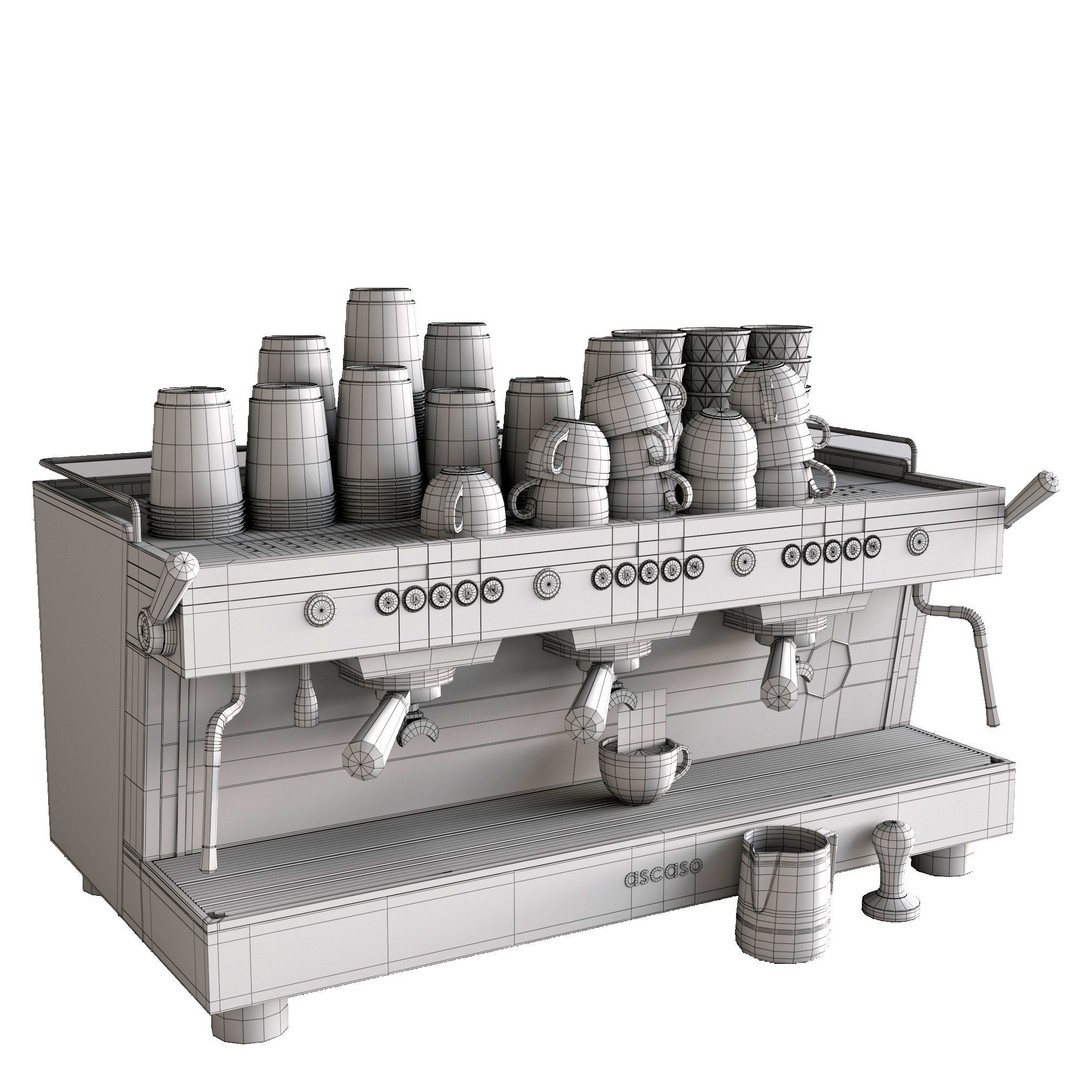 Coffee Machine 3D Model – High-Detail Kitchenware Asset, FBX & 3dsMax