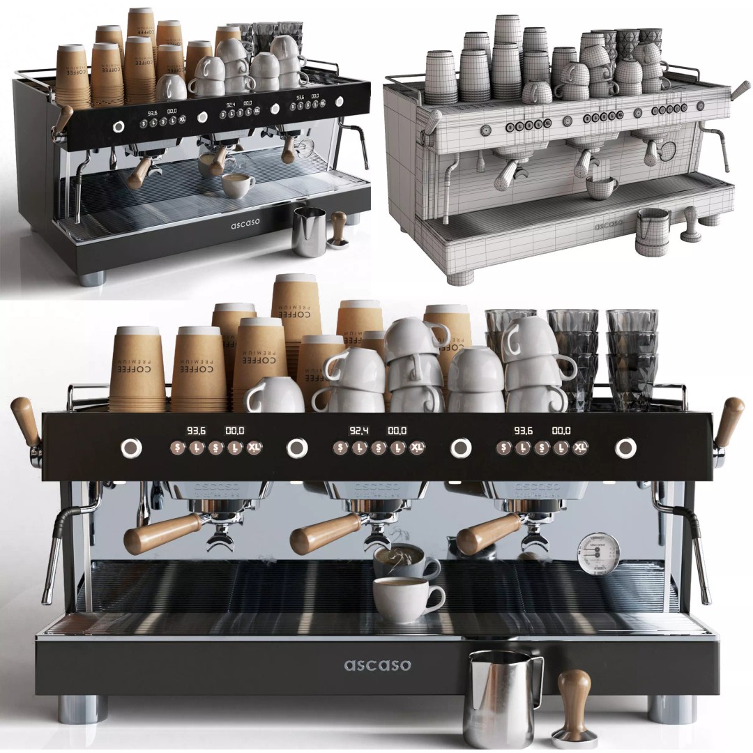 Coffee Machine 3D Model – High-Detail Kitchenware Asset, FBX & 3dsMax - View 2
