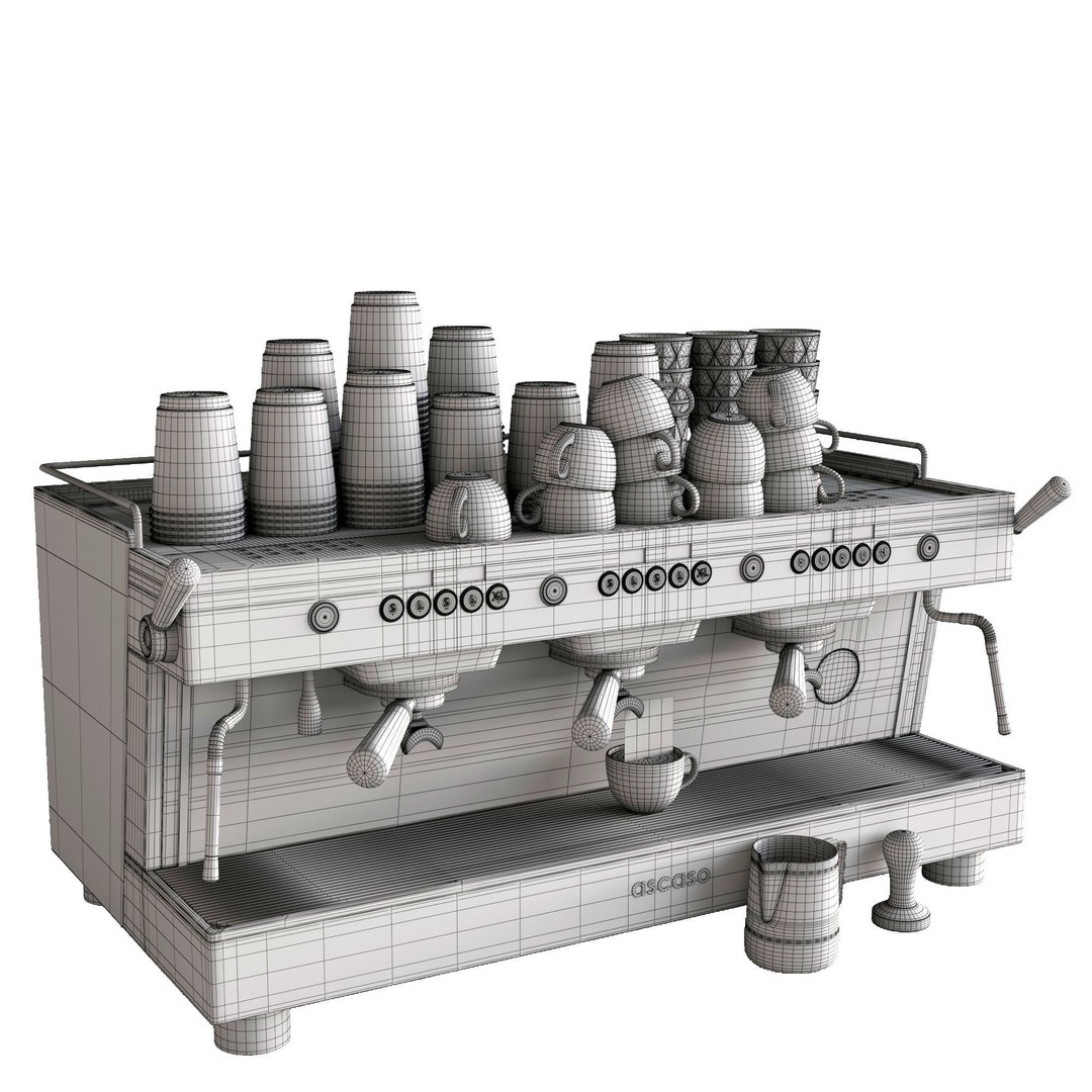 Coffee Machine 3D Model – High-Detail Kitchenware Asset, FBX & 3dsMax - View 8
