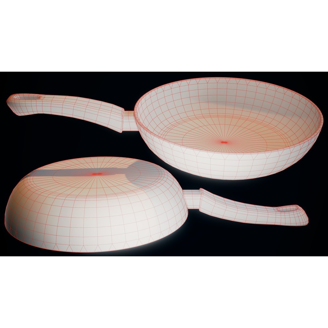 Frying Pan 3D Model – Low Poly Kitchenware Asset, FBX