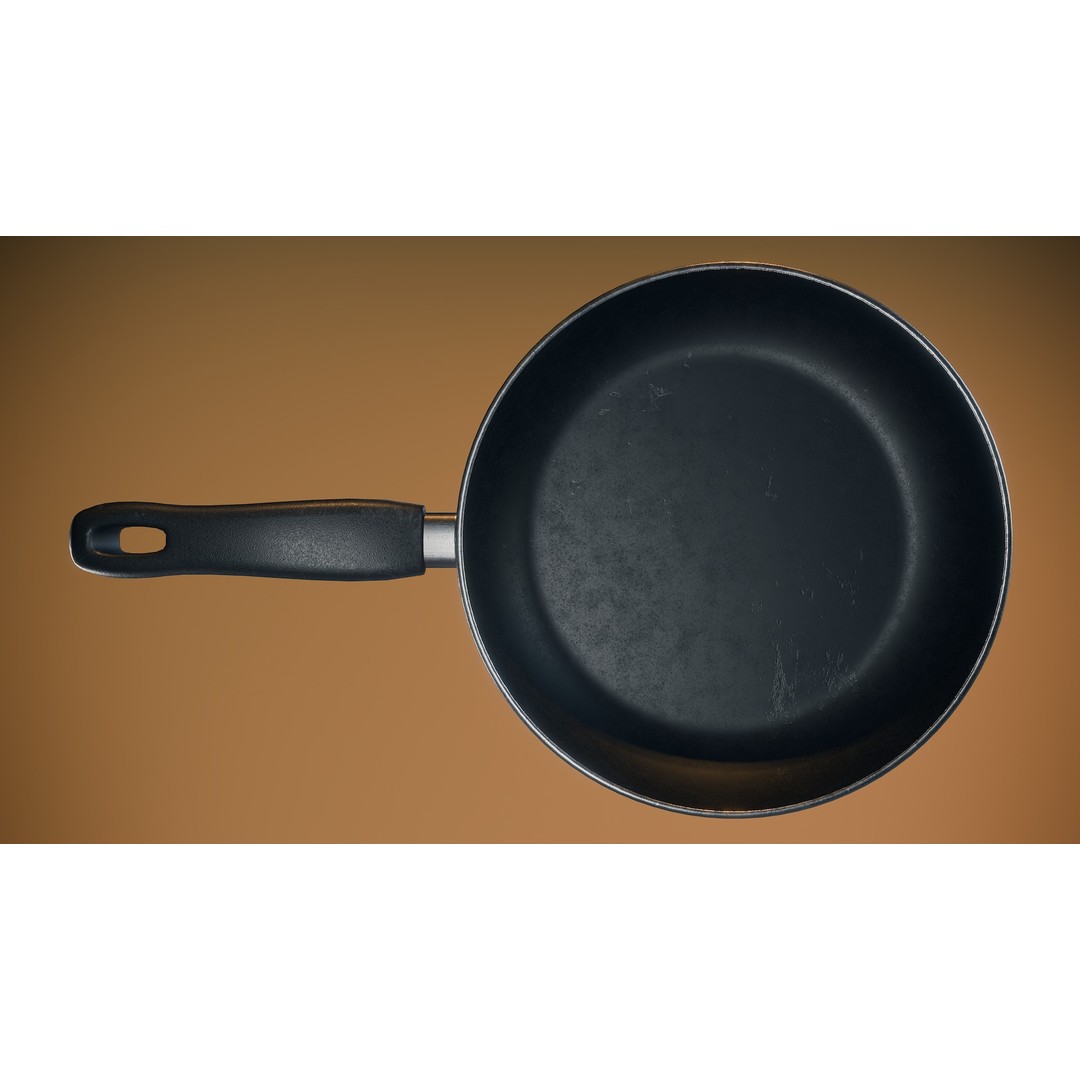 Frying Pan 3D Model – Low Poly Kitchenware Asset, FBX - View 5