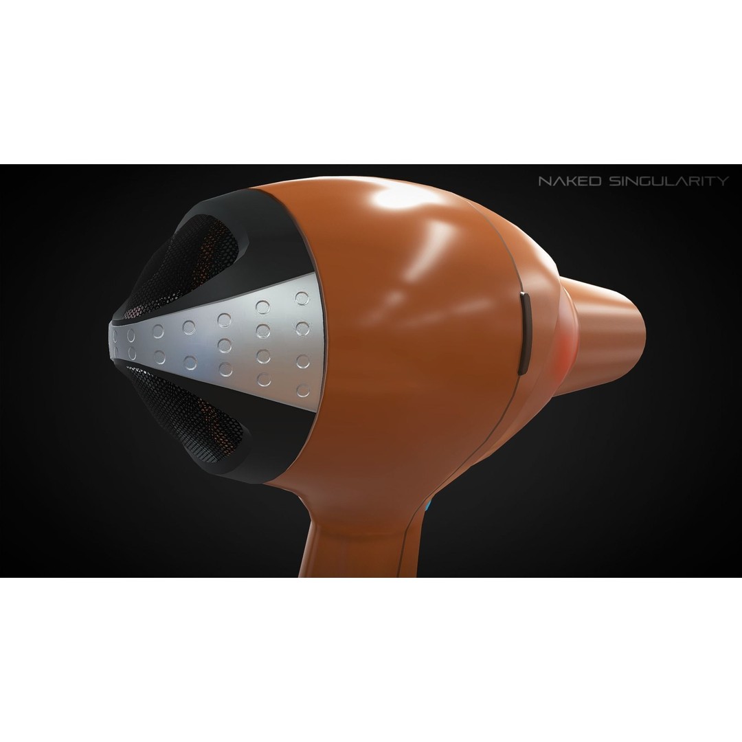 Hair Dryer 3D Model – Low Poly Electronic Appliance, FBX - View 6