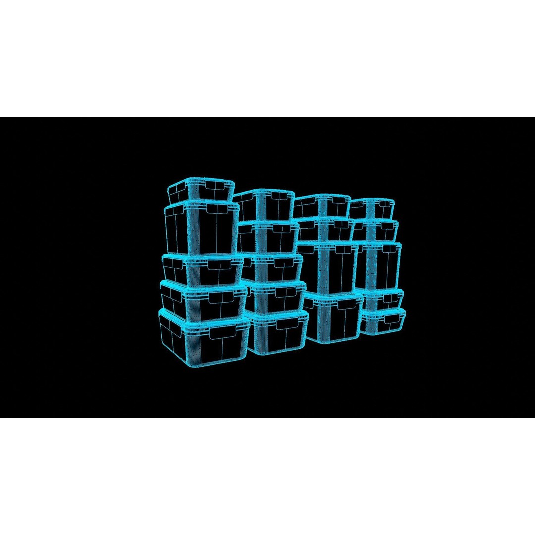 Food Storage Container 3D Model – Low Poly PBR Kitchenware, Blender, FBX - View 9