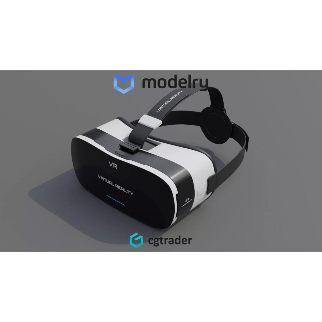 Virtual Reality Headset 3D Model – Low Poly PBR Asset, FBX - View 2