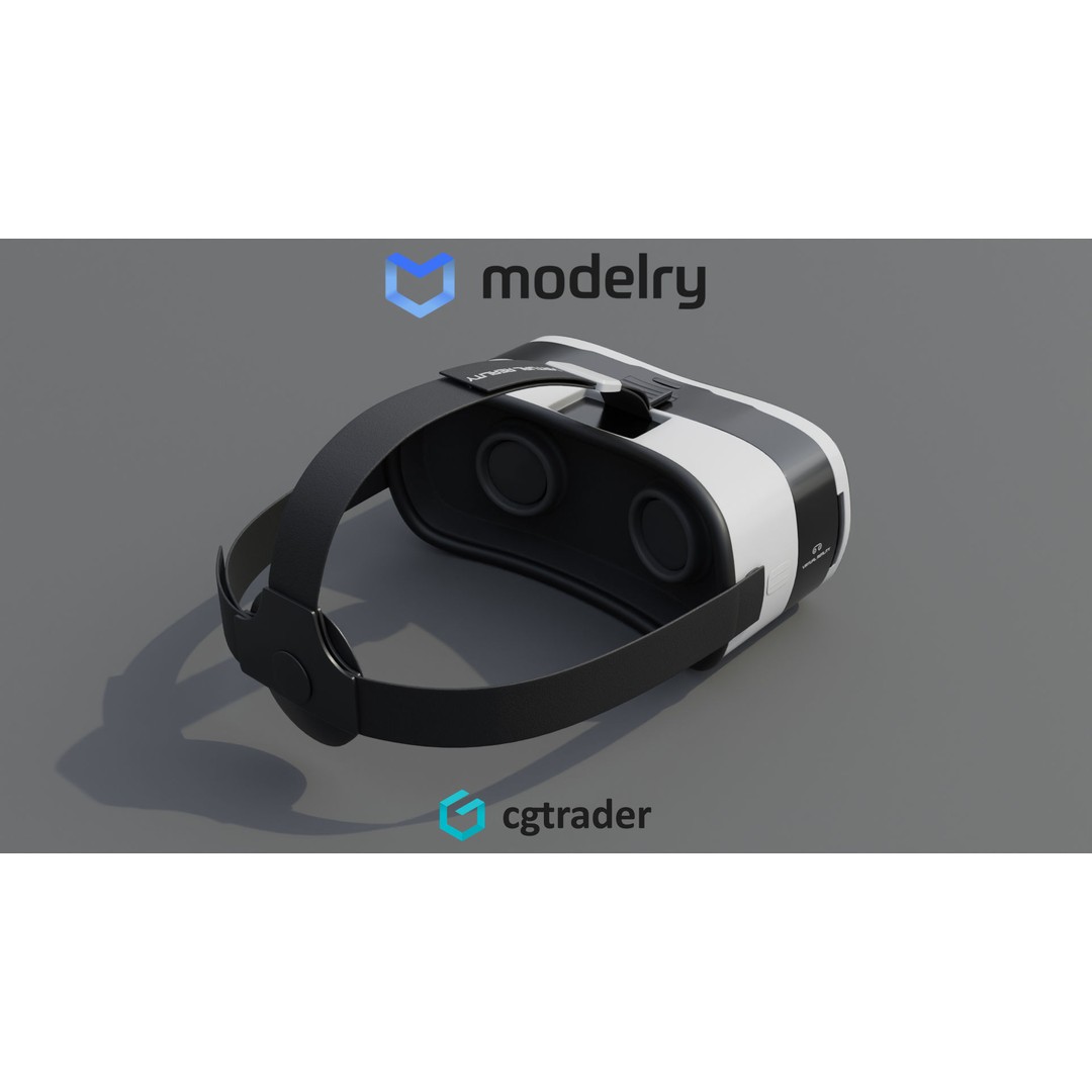 Virtual Reality Headset 3D Model – Low Poly PBR Asset, FBX - View 3