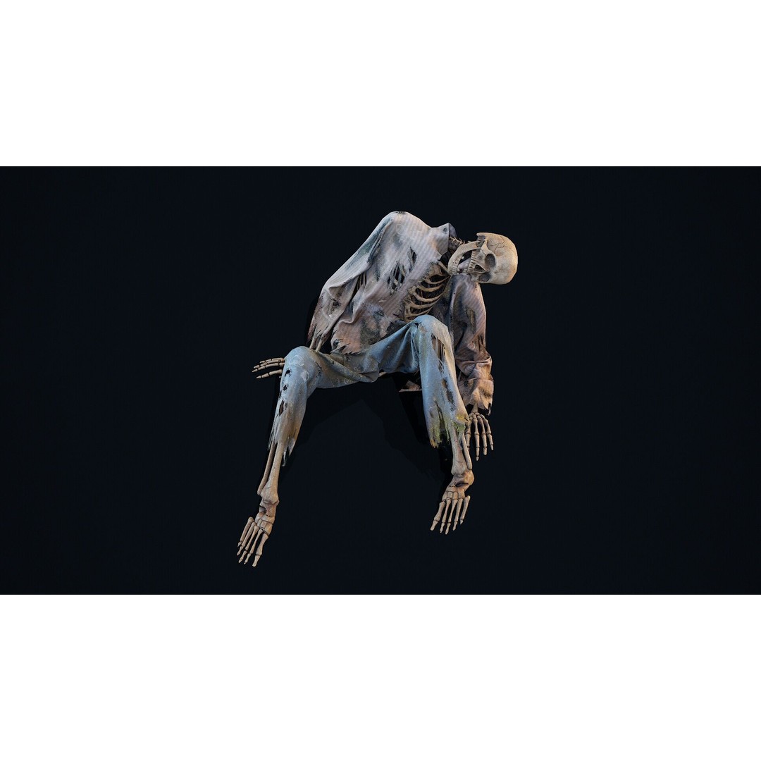 Skeleton Remains 5 3D Model – Low Poly PBR Asset for Games, FBX, OBJ - View 7