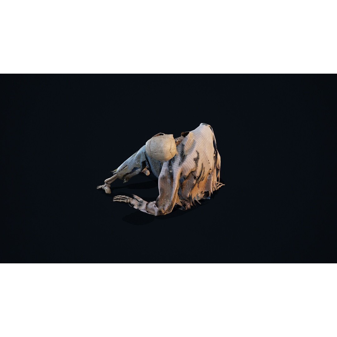 Skeleton Remains 5 3D Model – Low Poly PBR Asset for Games, FBX, OBJ - View 8