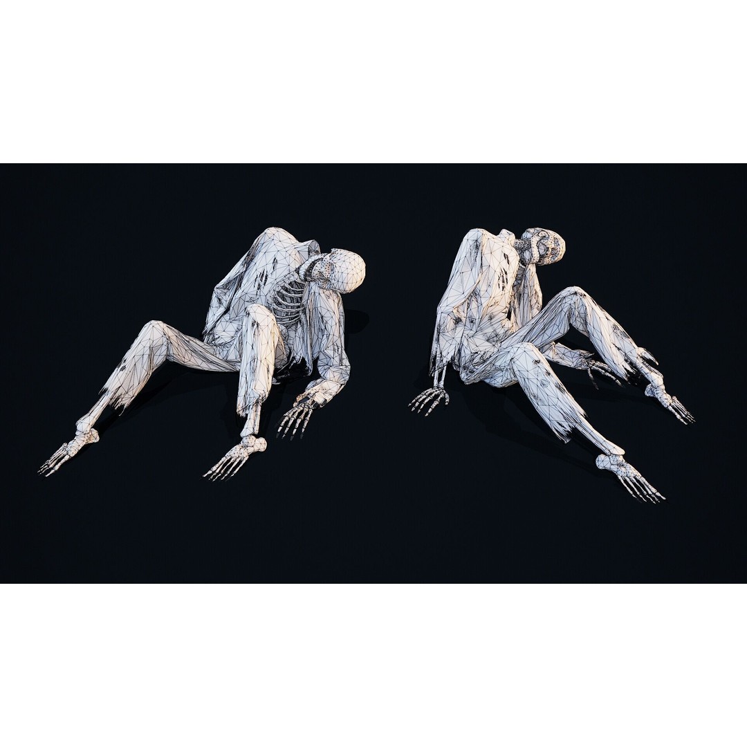 Skeleton Remains 5 3D Model – Low Poly PBR Asset for Games, FBX, OBJ - View 9