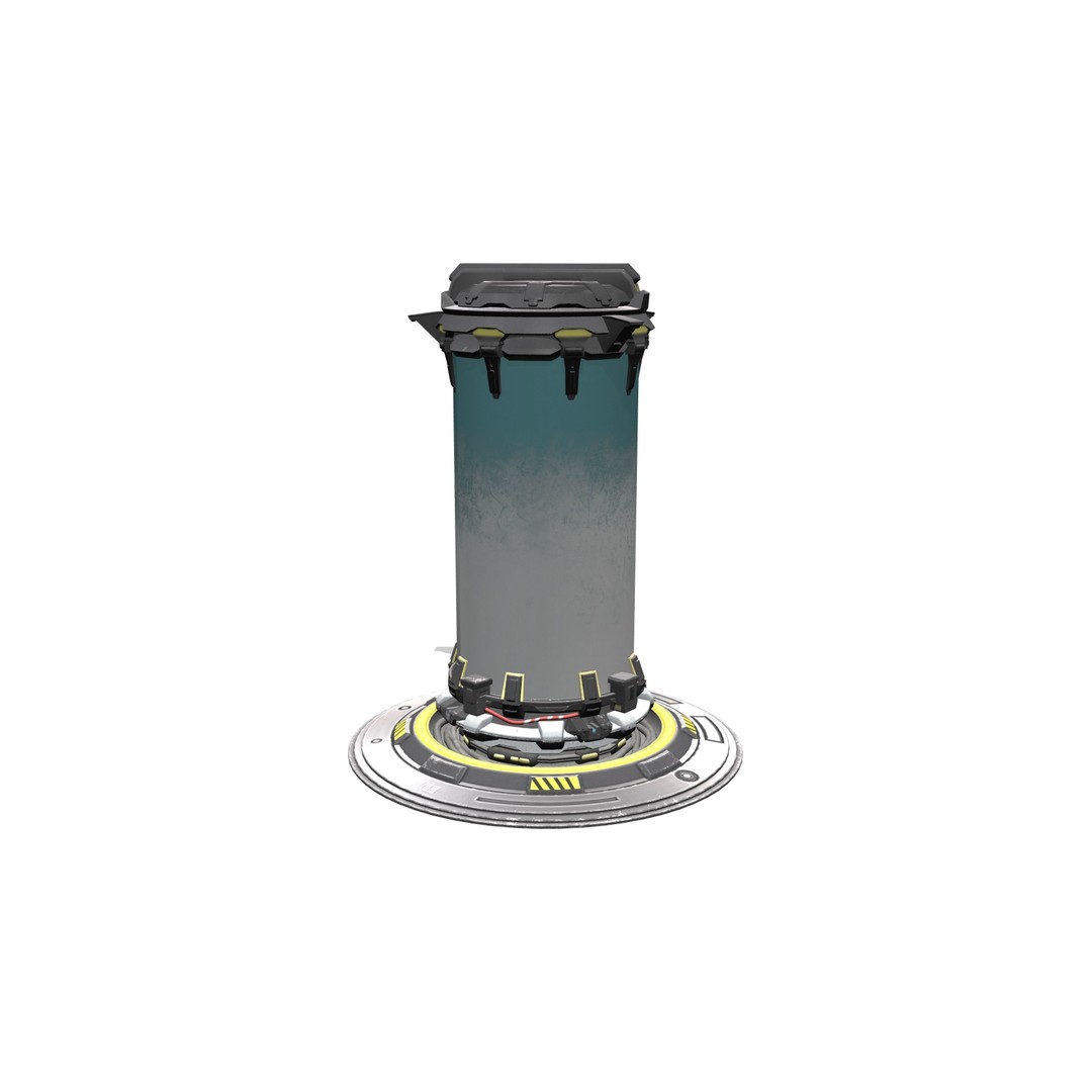 Sci-fi Capsule 3D Model – Low Poly Game Asset, FBX, PBR Textures - View 3