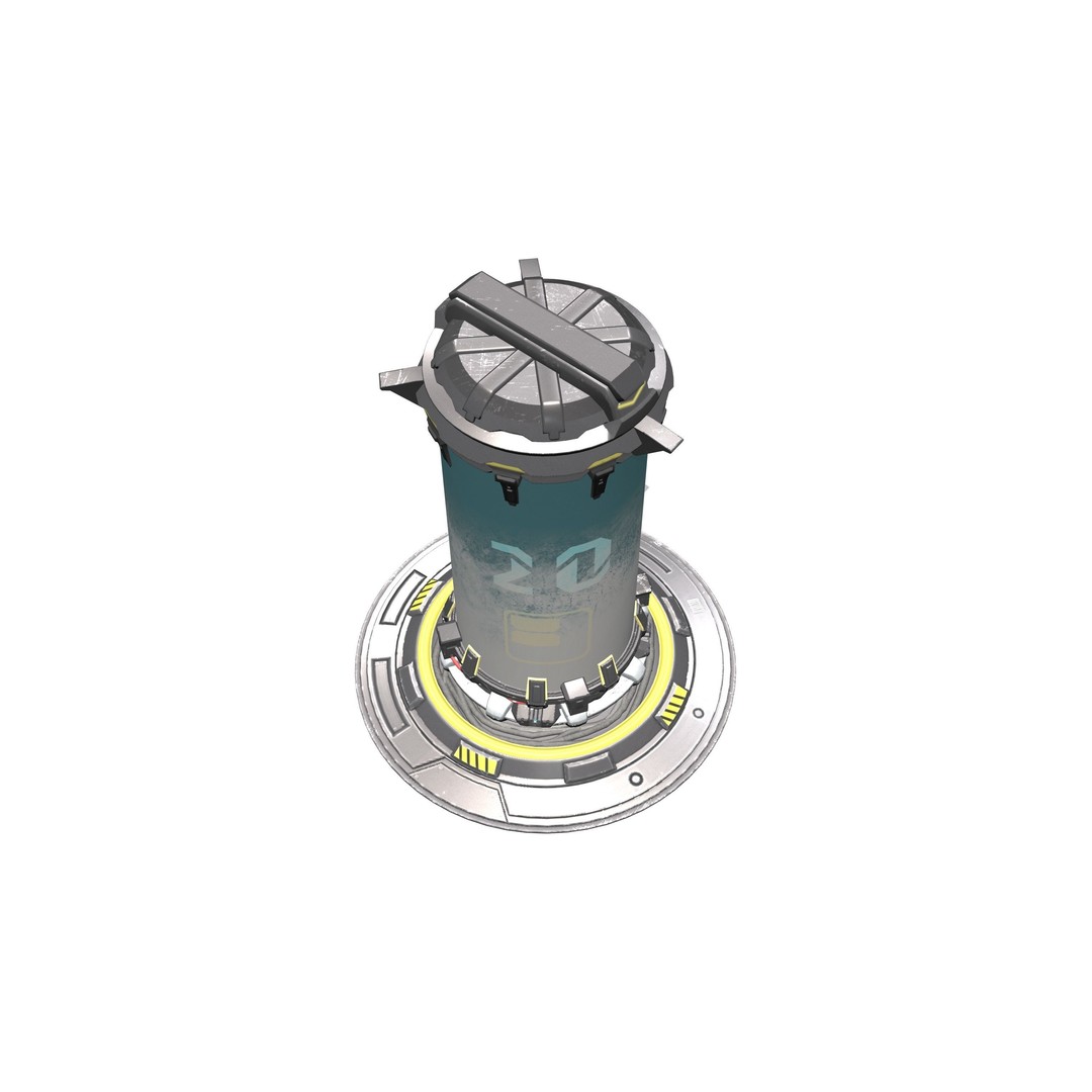 Sci-fi Capsule 3D Model – Low Poly Game Asset, FBX, PBR Textures - View 4