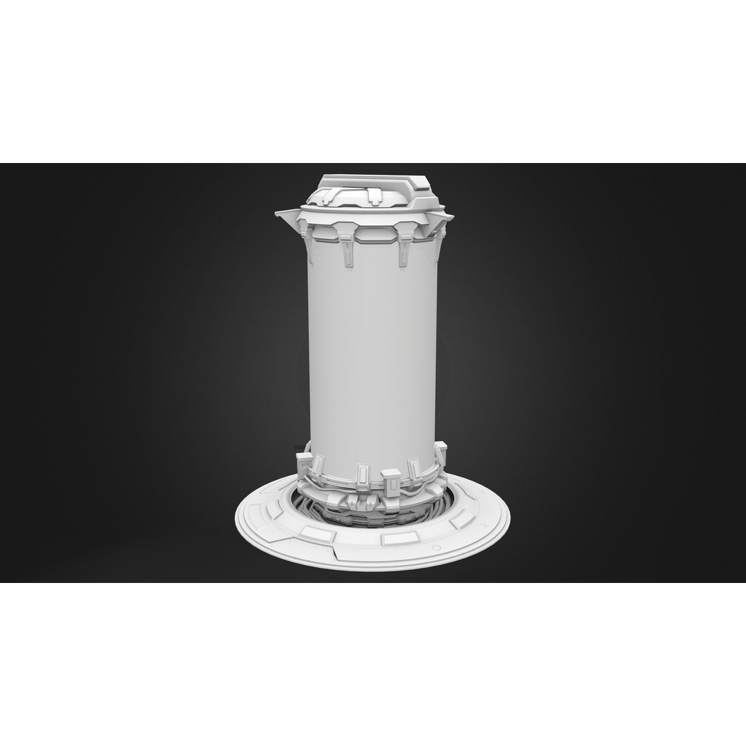 Sci-fi Capsule 3D Model – Low Poly Game Asset, FBX, PBR Textures - View 8