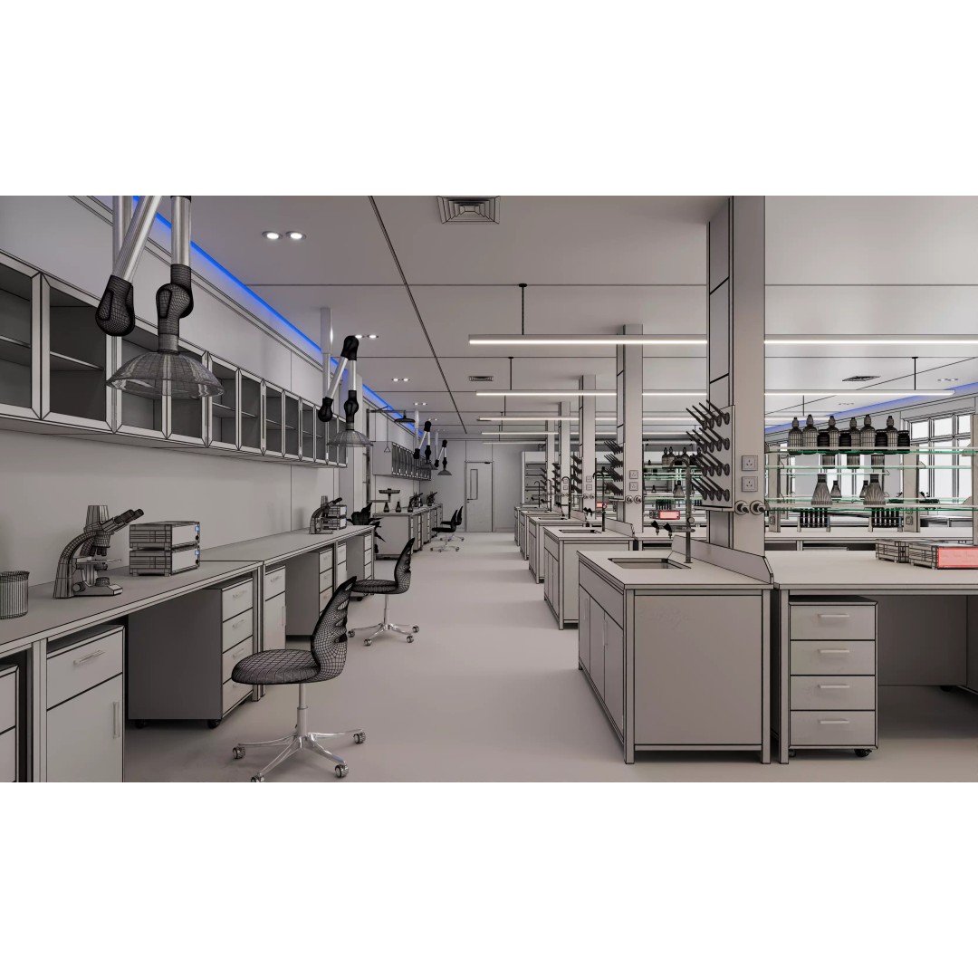 Modern Science Laboratory 3D Model – High Poly Interior, FBX/OBJ - View 17