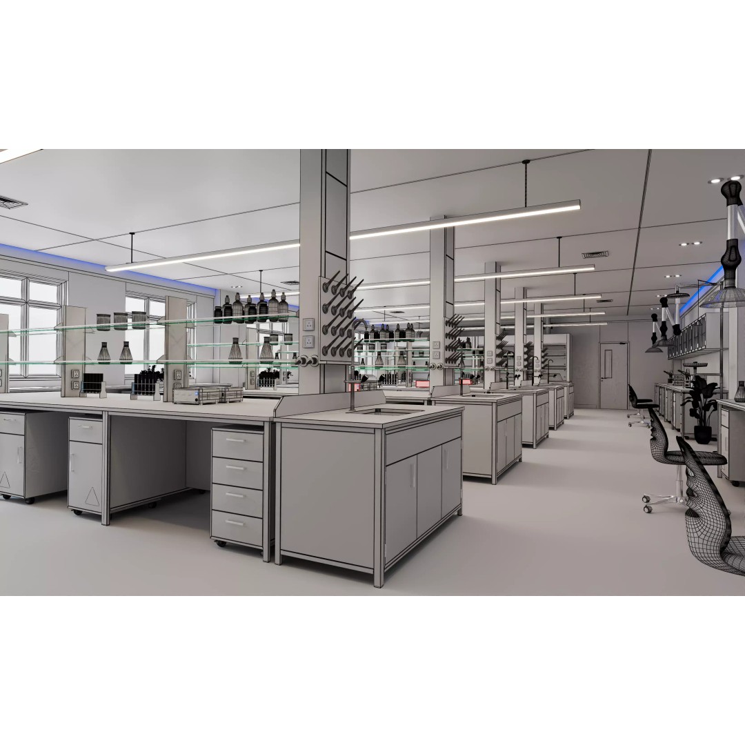 Modern Science Laboratory 3D Model – High Poly Interior, FBX/OBJ - View 22