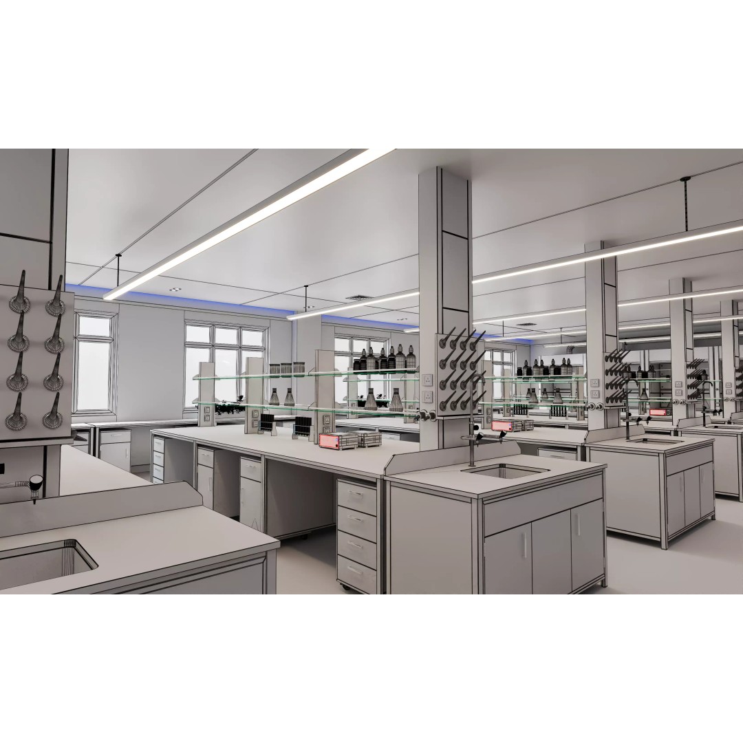 Modern Science Laboratory 3D Model – High Poly Interior, FBX/OBJ - View 24