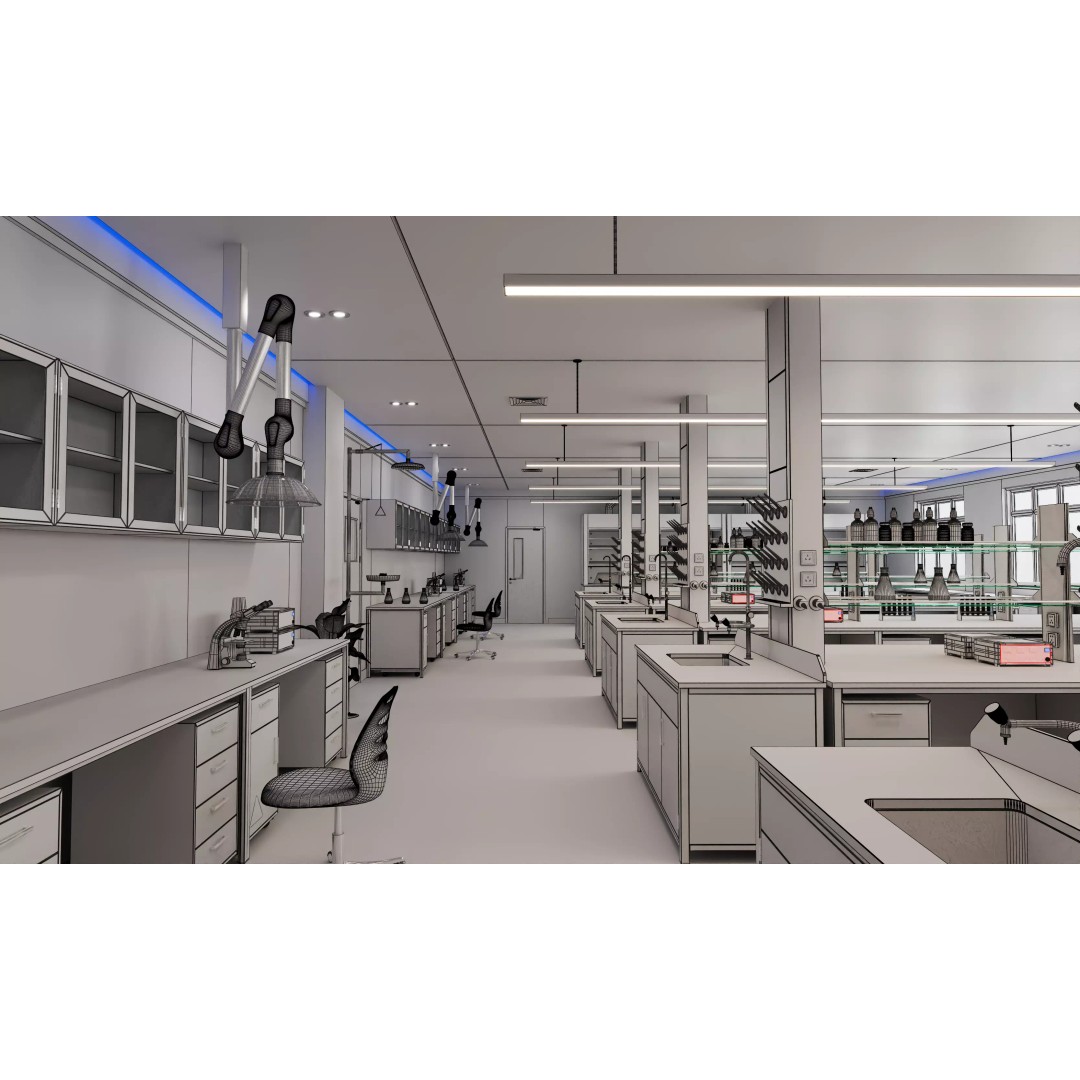 Modern Science Laboratory 3D Model – High Poly Interior, FBX/OBJ - View 25