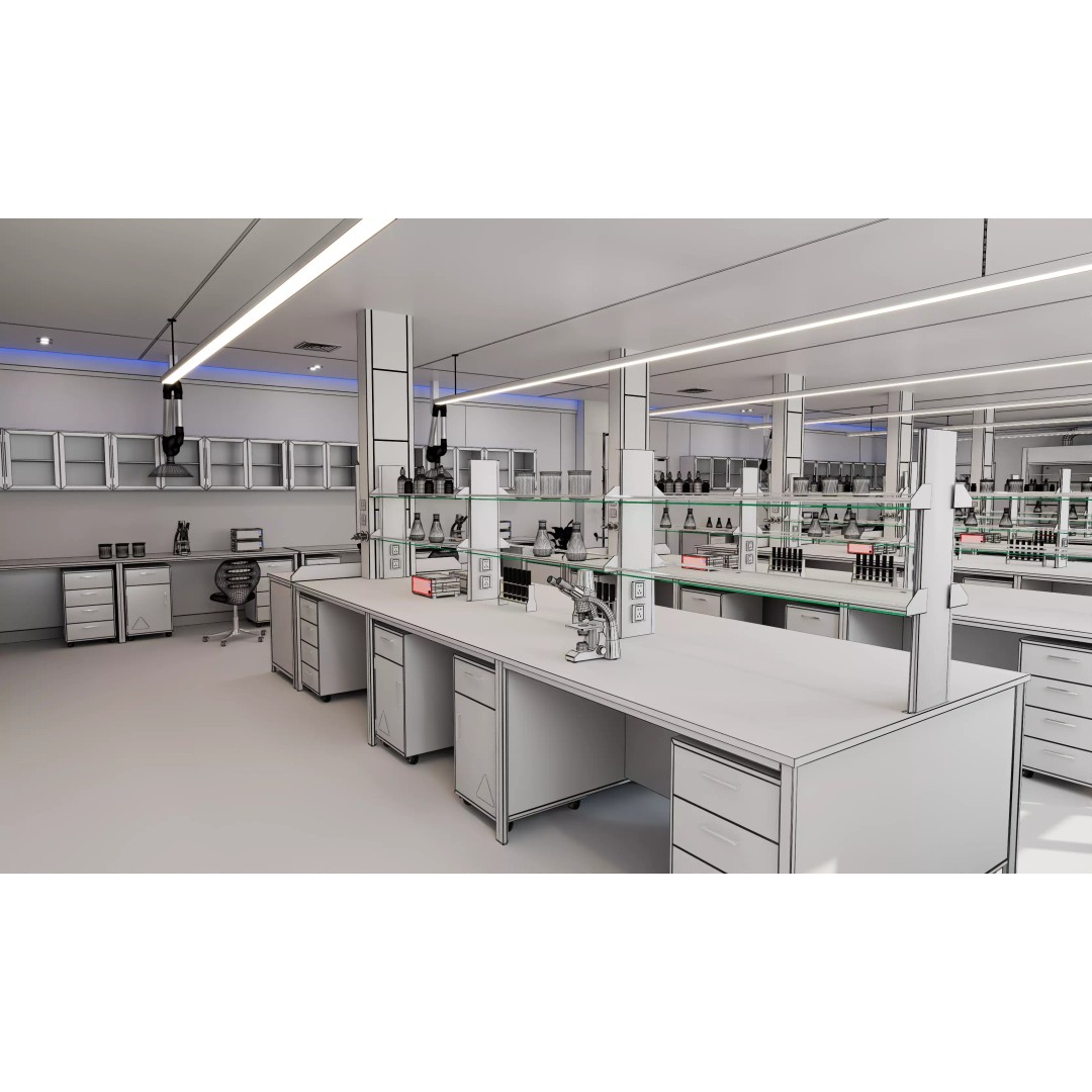 Modern Science Laboratory 3D Model – High Poly Interior, FBX/OBJ - View 27