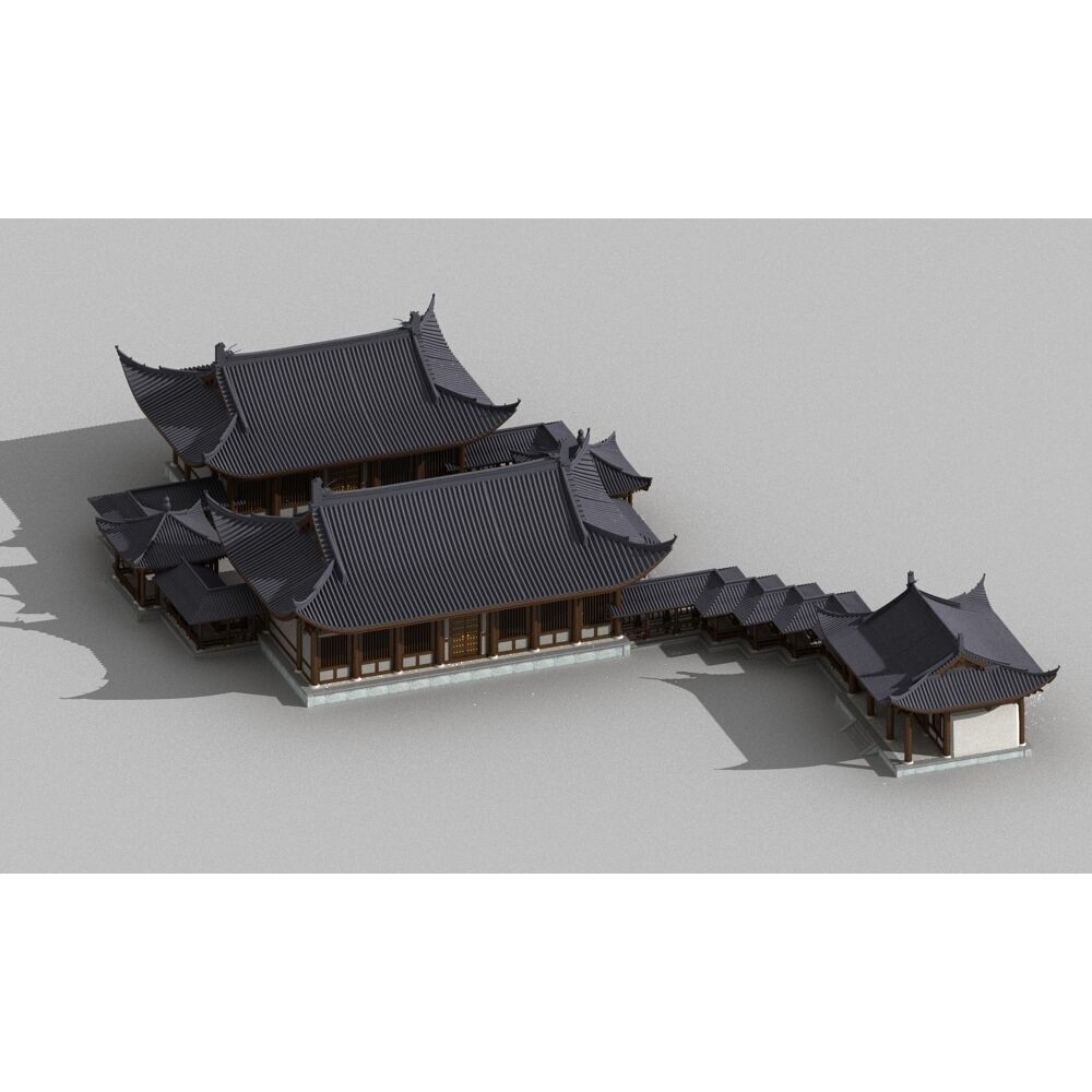 Ancient Chinese Architecture 3D Model – Traditional Building Asset, FBX - View 10