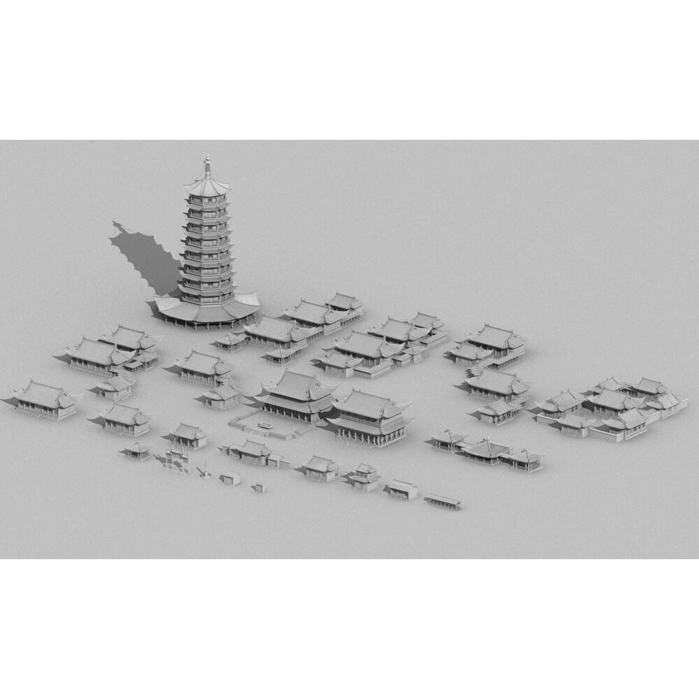 Ancient Chinese Architecture 3D Model – Traditional Building Asset, FBX - View 12
