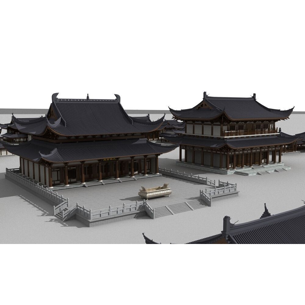 Ancient Chinese Architecture 3D Model – Traditional Building Asset, FBX - View 13