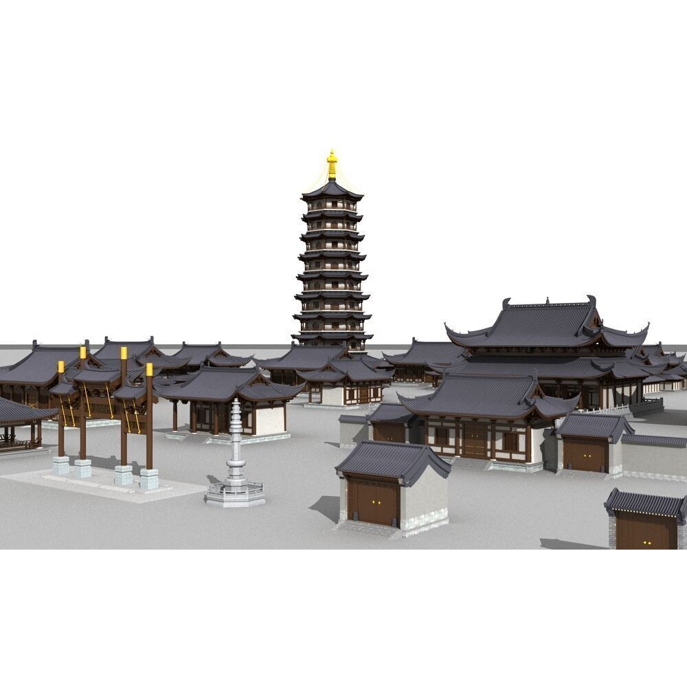 Ancient Chinese Architecture 3D Model – Traditional Building Asset, FBX - View 16