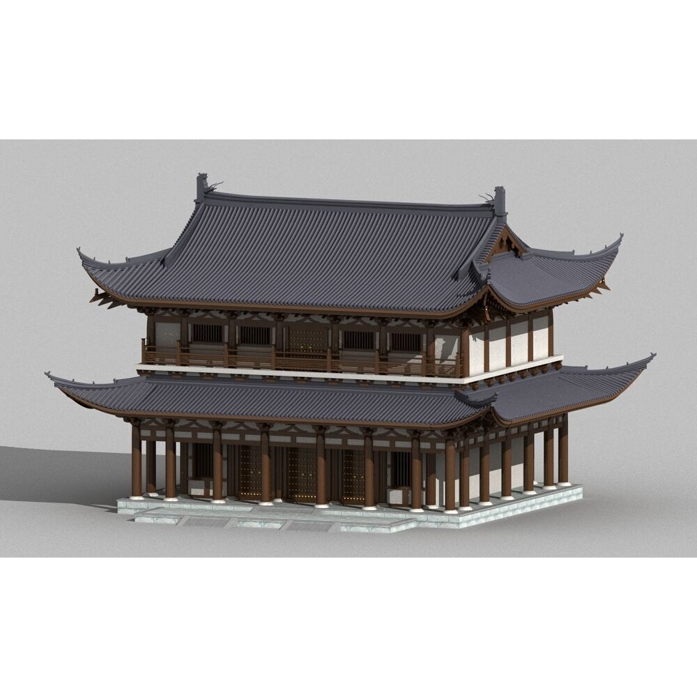Ancient Chinese Architecture 3D Model – Traditional Building Asset, FBX - View 6
