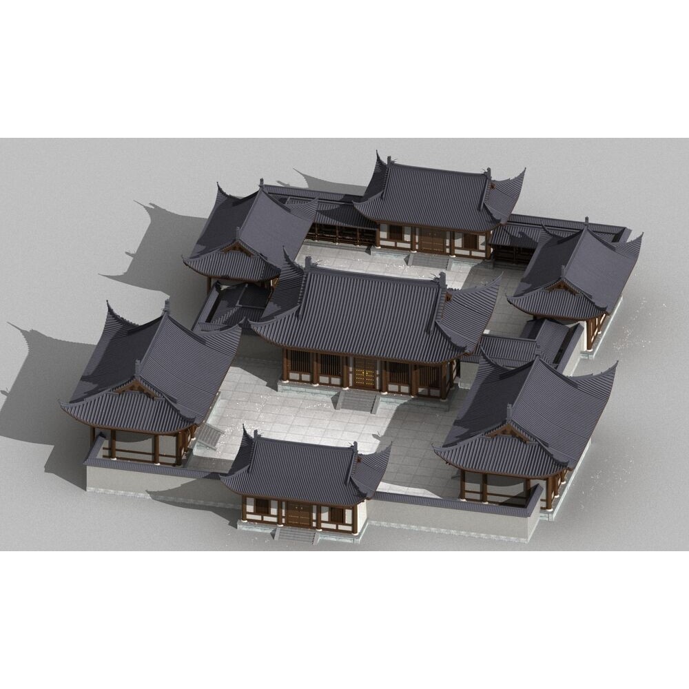 Ancient Chinese Architecture 3D Model – Traditional Building Asset, FBX - View 7