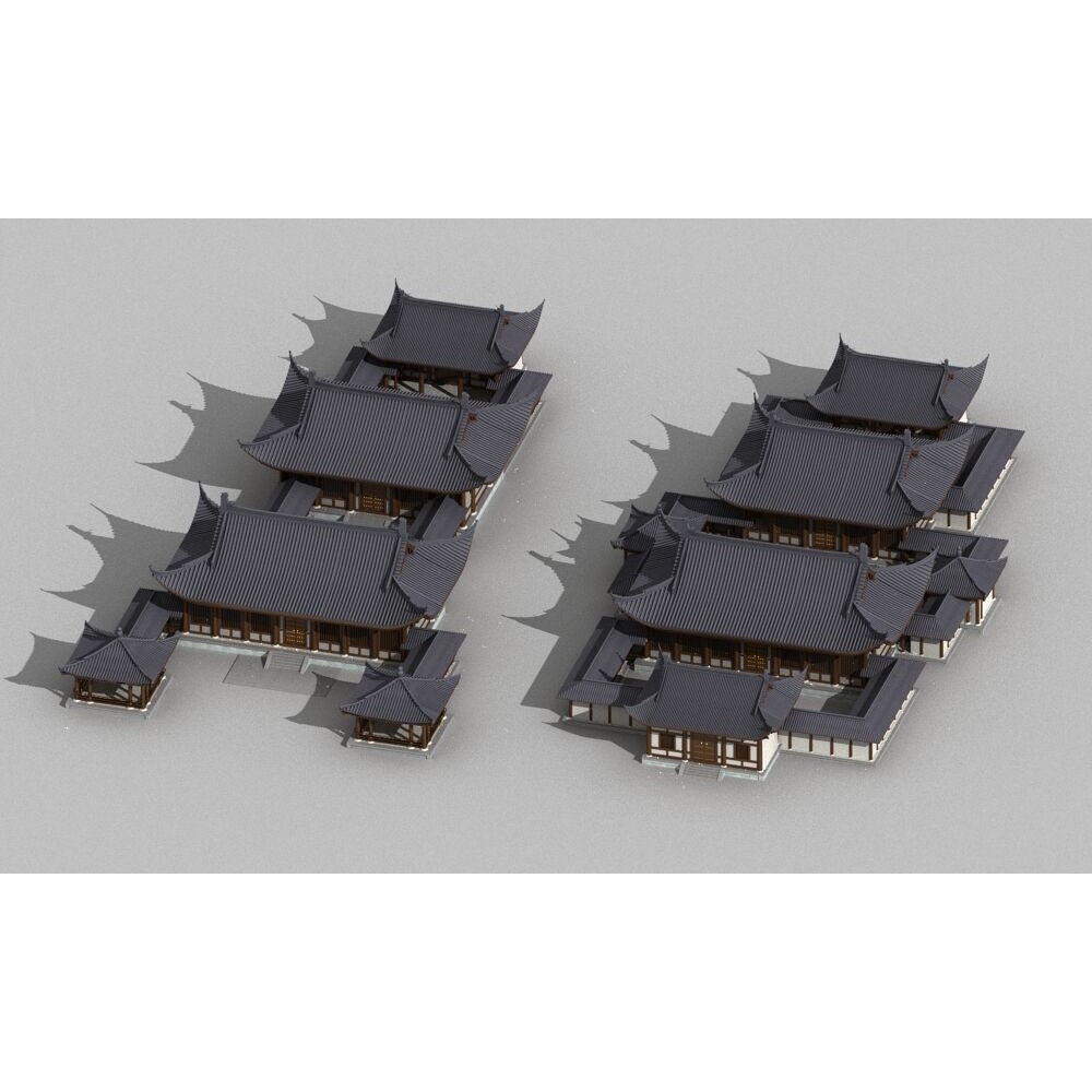 Ancient Chinese Architecture 3D Model – Traditional Building Asset, FBX - View 9