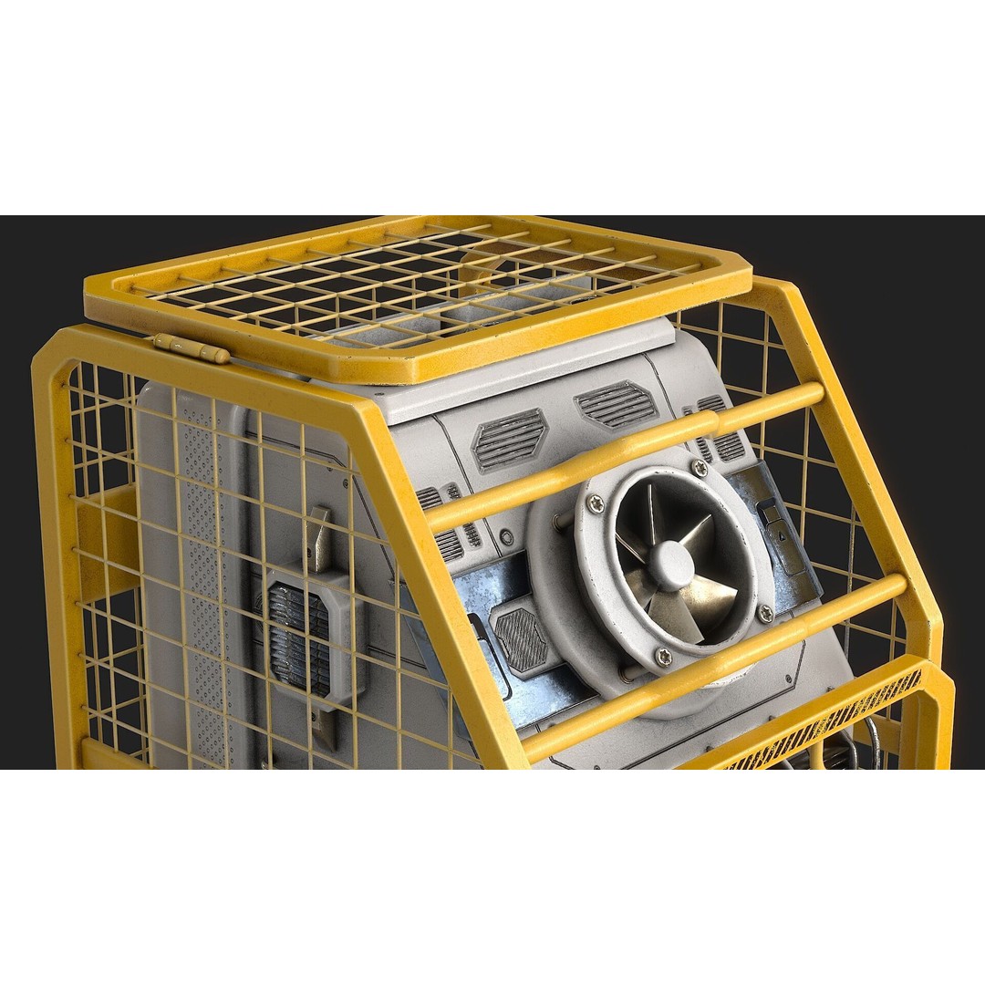 Sci-Fi Generator Battery 3D Model – Low Poly PBR Asset, FBX - View 11