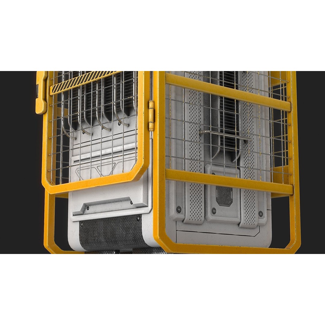Sci-Fi Generator Battery 3D Model – Low Poly PBR Asset, FBX - View 12