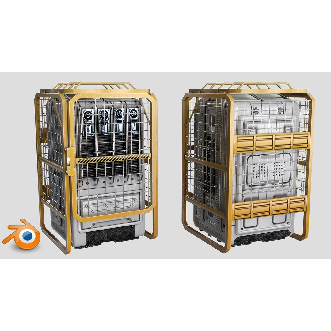 Sci-Fi Generator Battery 3D Model – Low Poly PBR Asset, FBX - View 14