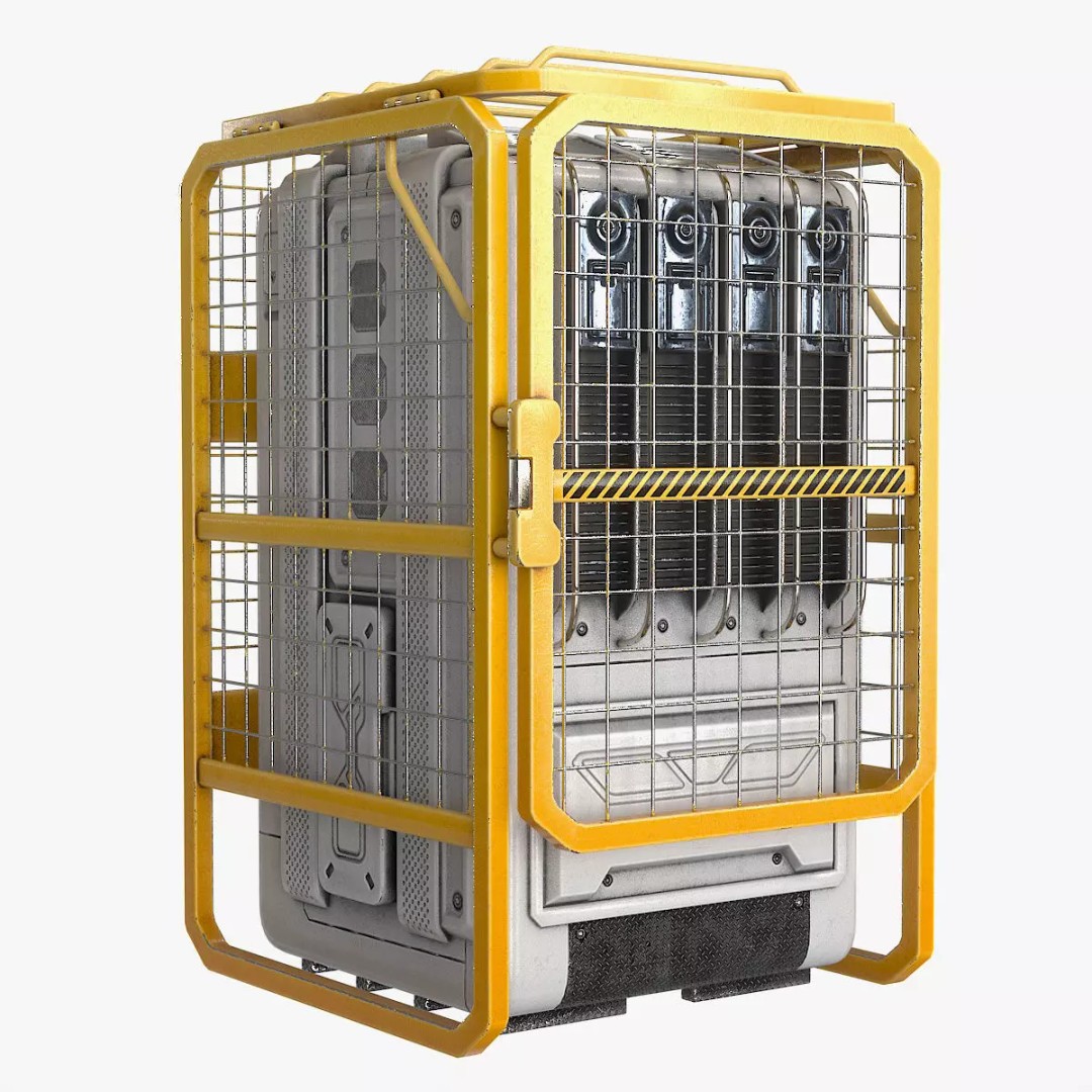 Sci-Fi Generator Battery 3D Model – Low Poly PBR Asset, FBX - View 2