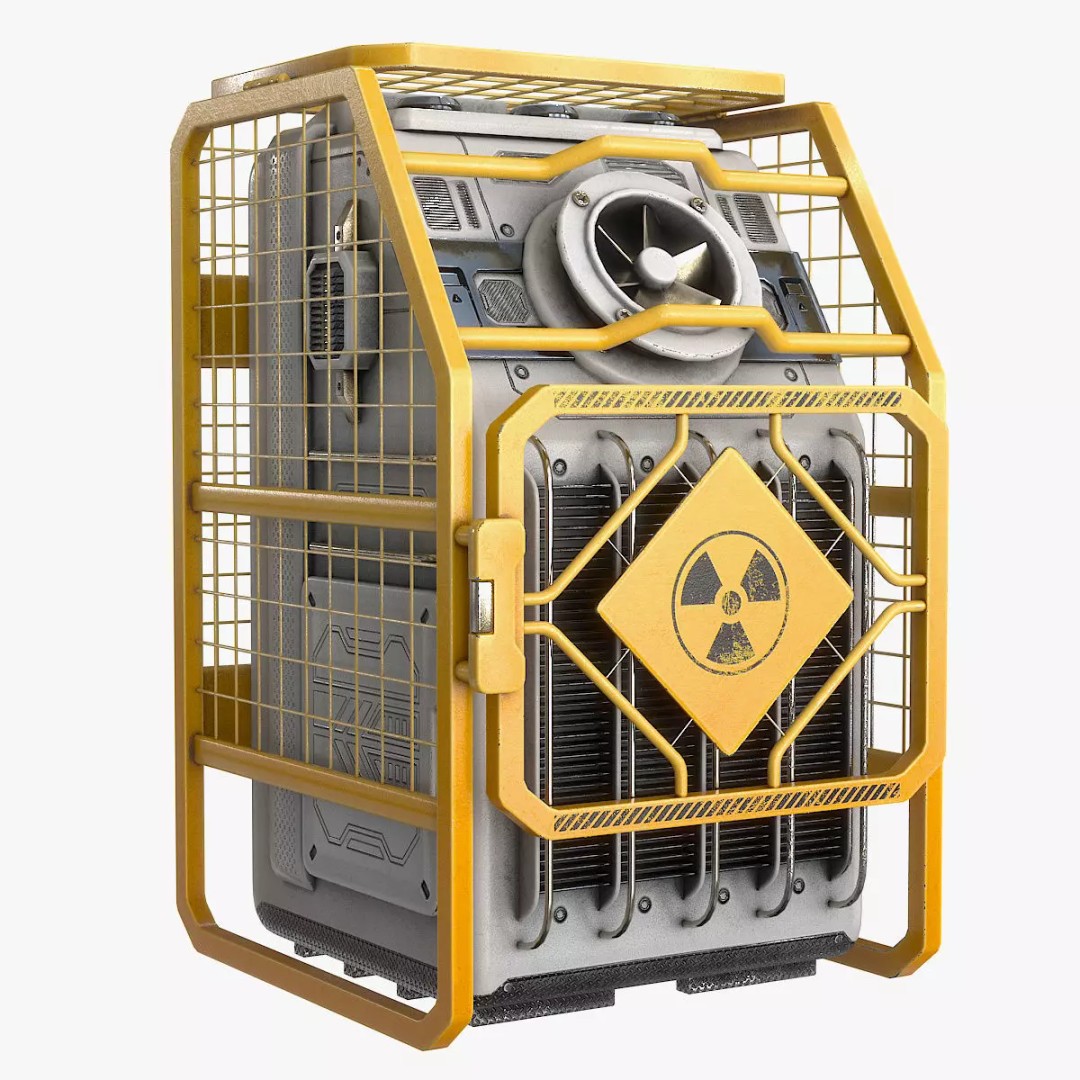 Sci-Fi Generator Battery 3D Model – Low Poly PBR Asset, FBX - View 3
