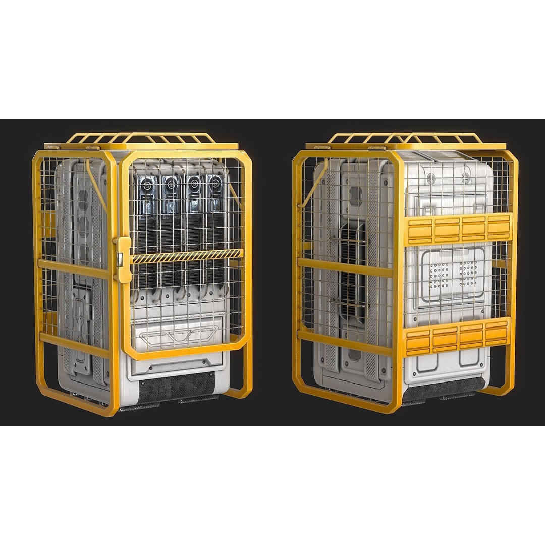 Sci-Fi Generator Battery 3D Model – Low Poly PBR Asset, FBX - View 4