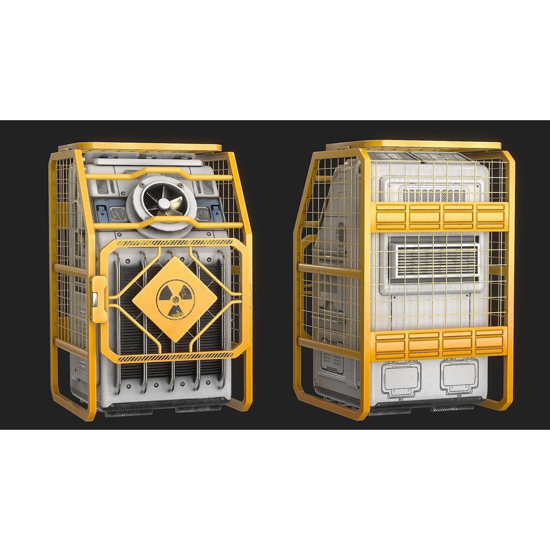 Sci-Fi Generator Battery 3D Model – Low Poly PBR Asset, FBX - View 5