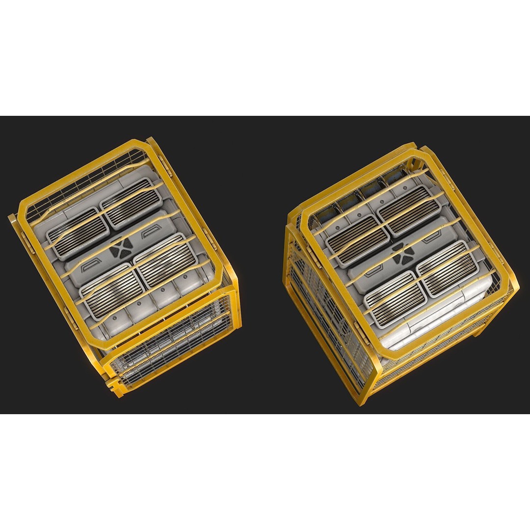 Sci-Fi Generator Battery 3D Model – Low Poly PBR Asset, FBX - View 6
