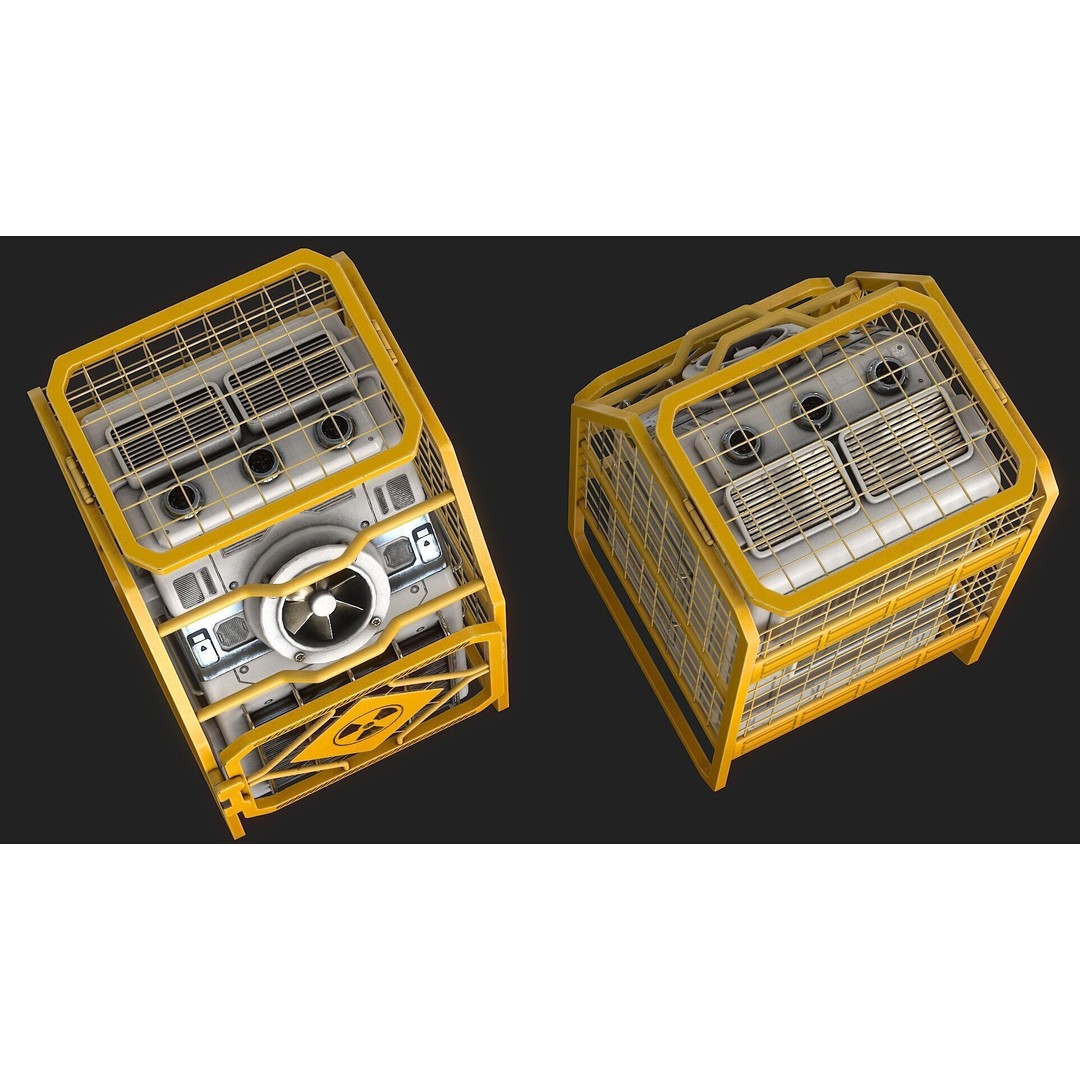 Sci-Fi Generator Battery 3D Model – Low Poly PBR Asset, FBX - View 7